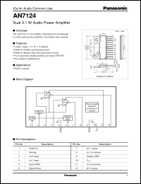 datasheet for AN7124 by Panasonic - Semiconductor Company of Matsushita Electronics Corporation
