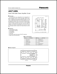 datasheet for AN7149N by Panasonic - Semiconductor Company of Matsushita Electronics Corporation