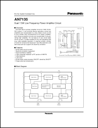 datasheet for AN7135 by Panasonic - Semiconductor Company of Matsushita Electronics Corporation