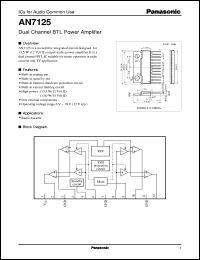 datasheet for AN7125 by Panasonic - Semiconductor Company of Matsushita Electronics Corporation