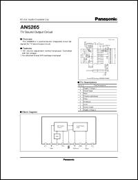 datasheet for AN5265 by Panasonic - Semiconductor Company of Matsushita Electronics Corporation