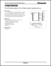 datasheet for AN8839NSB by Panasonic - Semiconductor Company of Matsushita Electronics Corporation