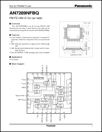datasheet for AN7289NFBQ by Panasonic - Semiconductor Company of Matsushita Electronics Corporation