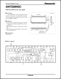 datasheet for AN7289NSC by Panasonic - Semiconductor Company of Matsushita Electronics Corporation