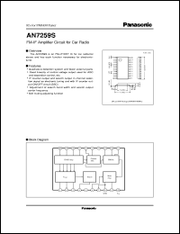 datasheet for AN7259S by Panasonic - Semiconductor Company of Matsushita Electronics Corporation