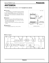 datasheet for AN7208SA by Panasonic - Semiconductor Company of Matsushita Electronics Corporation