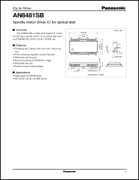 datasheet for AN8481SB by Panasonic - Semiconductor Company of Matsushita Electronics Corporation