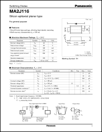 datasheet for MA2J116 by Panasonic - Semiconductor Company of Matsushita Electronics Corporation