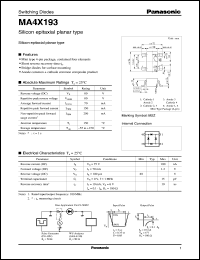 datasheet for MA4X193 by Panasonic - Semiconductor Company of Matsushita Electronics Corporation