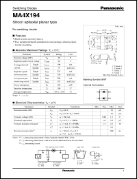 datasheet for MA4X194 by Panasonic - Semiconductor Company of Matsushita Electronics Corporation