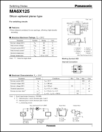 datasheet for MA6X125 by Panasonic - Semiconductor Company of Matsushita Electronics Corporation