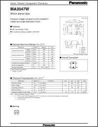 datasheet for MAZ3047X by Panasonic - Semiconductor Company of Matsushita Electronics Corporation