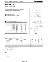 datasheet for MAZ3062X by Panasonic - Semiconductor Company of Matsushita Electronics Corporation