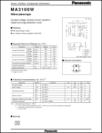 datasheet for MAZ3100X by Panasonic - Semiconductor Company of Matsushita Electronics Corporation
