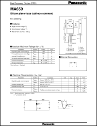 datasheet for MA3F650 by Panasonic - Semiconductor Company of Matsushita Electronics Corporation
