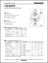 datasheet for LNC802PS by Panasonic - Semiconductor Company of Matsushita Electronics Corporation