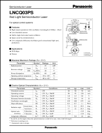 datasheet for LNCQ03PS by Panasonic - Semiconductor Company of Matsushita Electronics Corporation