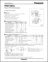 datasheet for PNZ108CL by Panasonic - Semiconductor Company of Matsushita Electronics Corporation