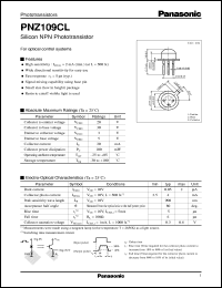 datasheet for PNZ109CL by Panasonic - Semiconductor Company of Matsushita Electronics Corporation