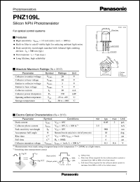 datasheet for PNZ109L by Panasonic - Semiconductor Company of Matsushita Electronics Corporation