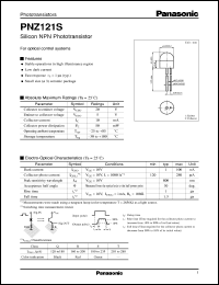 datasheet for PNZ121S by Panasonic - Semiconductor Company of Matsushita Electronics Corporation