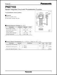datasheet for PNZ7103 by Panasonic - Semiconductor Company of Matsushita Electronics Corporation