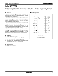 datasheet for MN3870S by Panasonic - Semiconductor Company of Matsushita Electronics Corporation