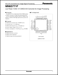 datasheet for MN65771F by Panasonic - Semiconductor Company of Matsushita Electronics Corporation