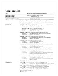 datasheet for MN102L2403 by Panasonic - Semiconductor Company of Matsushita Electronics Corporation