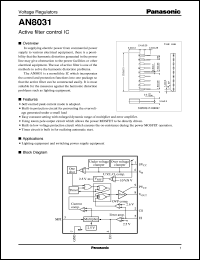 datasheet for AN8031 by Panasonic - Semiconductor Company of Matsushita Electronics Corporation