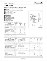 datasheet for 2SK2126 by Panasonic - Semiconductor Company of Matsushita Electronics Corporation