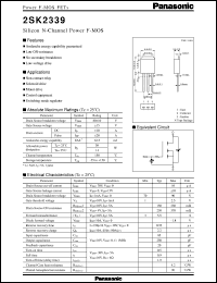 datasheet for 2SK2339 by Panasonic - Semiconductor Company of Matsushita Electronics Corporation