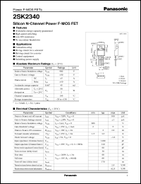 datasheet for 2SK2340 by Panasonic - Semiconductor Company of Matsushita Electronics Corporation