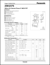 datasheet for 2SK2375 by Panasonic - Semiconductor Company of Matsushita Electronics Corporation