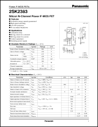datasheet for 2SK2383 by Panasonic - Semiconductor Company of Matsushita Electronics Corporation
