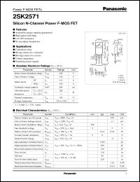 datasheet for 2SK2571 by Panasonic - Semiconductor Company of Matsushita Electronics Corporation