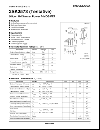 datasheet for 2SK2573 by Panasonic - Semiconductor Company of Matsushita Electronics Corporation