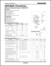 datasheet for 2SK3026 by Panasonic - Semiconductor Company of Matsushita Electronics Corporation