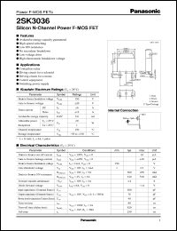 datasheet for 2SK3036 by Panasonic - Semiconductor Company of Matsushita Electronics Corporation