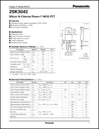 datasheet for 2SK3042 by Panasonic - Semiconductor Company of Matsushita Electronics Corporation