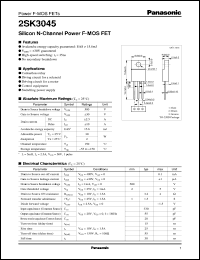 datasheet for 2SK3045 by Panasonic - Semiconductor Company of Matsushita Electronics Corporation