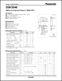 datasheet for 2SK3046 by Panasonic - Semiconductor Company of Matsushita Electronics Corporation