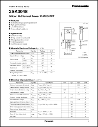 datasheet for 2SK3048 by Panasonic - Semiconductor Company of Matsushita Electronics Corporation