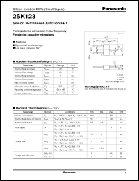 datasheet for 2SK0123 by Panasonic - Semiconductor Company of Matsushita Electronics Corporation