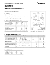 datasheet for 2SK0198 by Panasonic - Semiconductor Company of Matsushita Electronics Corporation