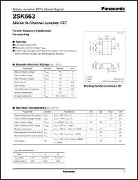 datasheet for 2SK0663 by Panasonic - Semiconductor Company of Matsushita Electronics Corporation