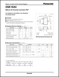 datasheet for 2SK1842 by Panasonic - Semiconductor Company of Matsushita Electronics Corporation