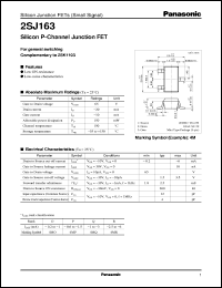 datasheet for 2SJ0163 by Panasonic - Semiconductor Company of Matsushita Electronics Corporation