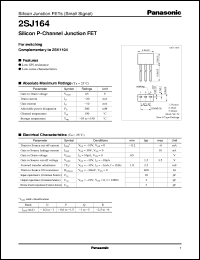 datasheet for 2SJ0164 by Panasonic - Semiconductor Company of Matsushita Electronics Corporation