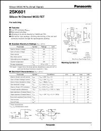 datasheet for 2SK0601 by Panasonic - Semiconductor Company of Matsushita Electronics Corporation
